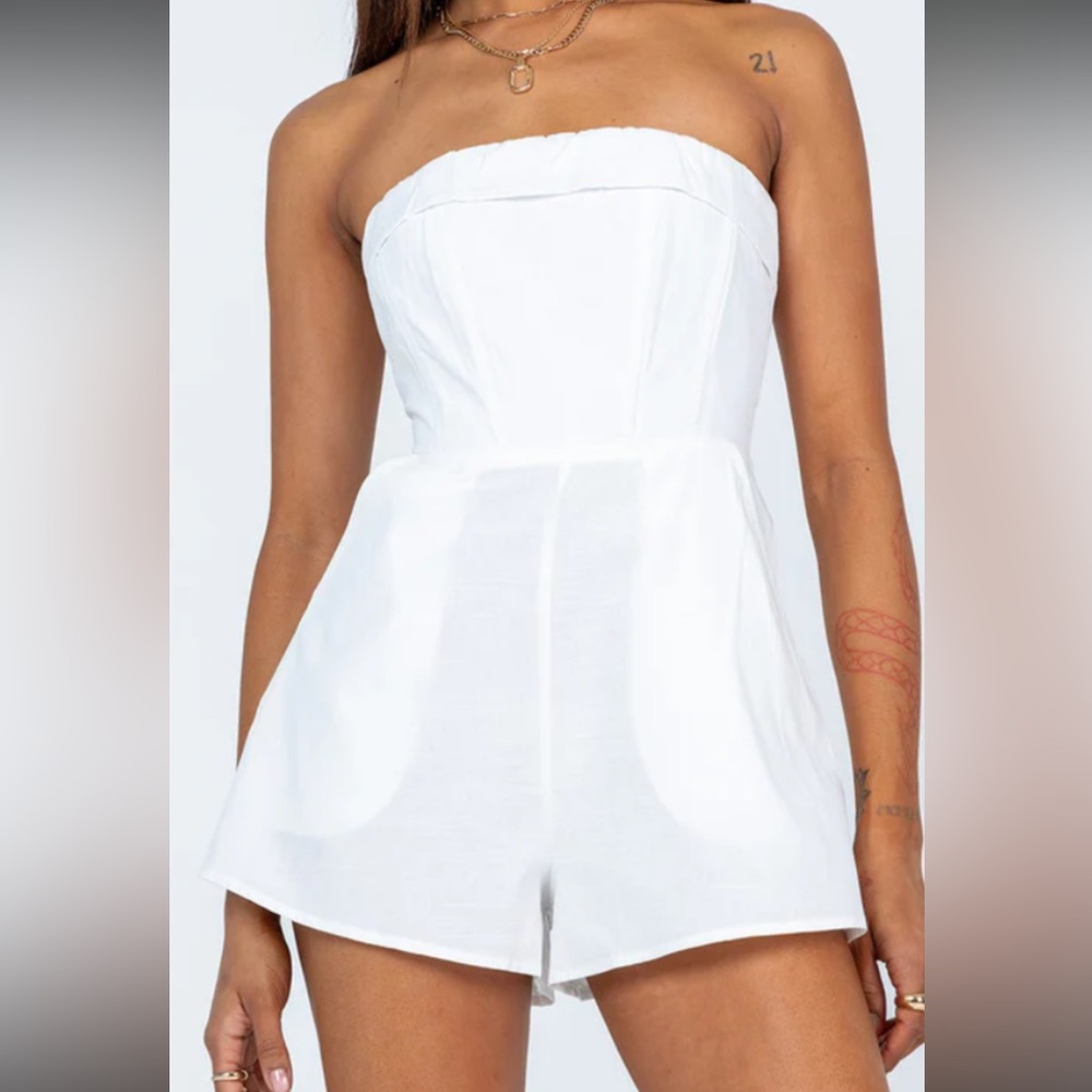 Princess Polly Strapless White Romper